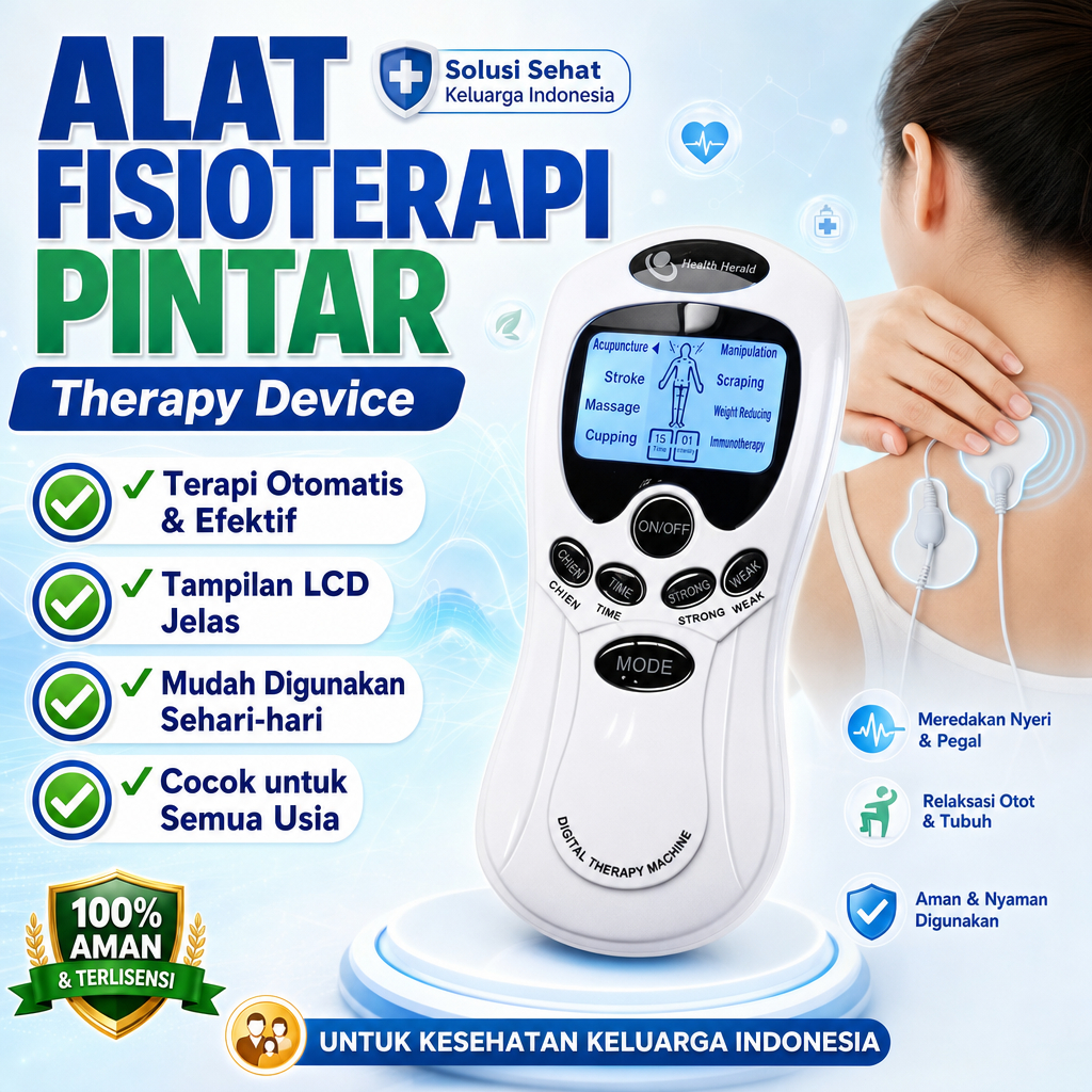 Instrumen Fisioterapi Listrik Alat Terapi Listrik Digital Akupuntur – 8 Mode Pijat Hening untuk Pemu