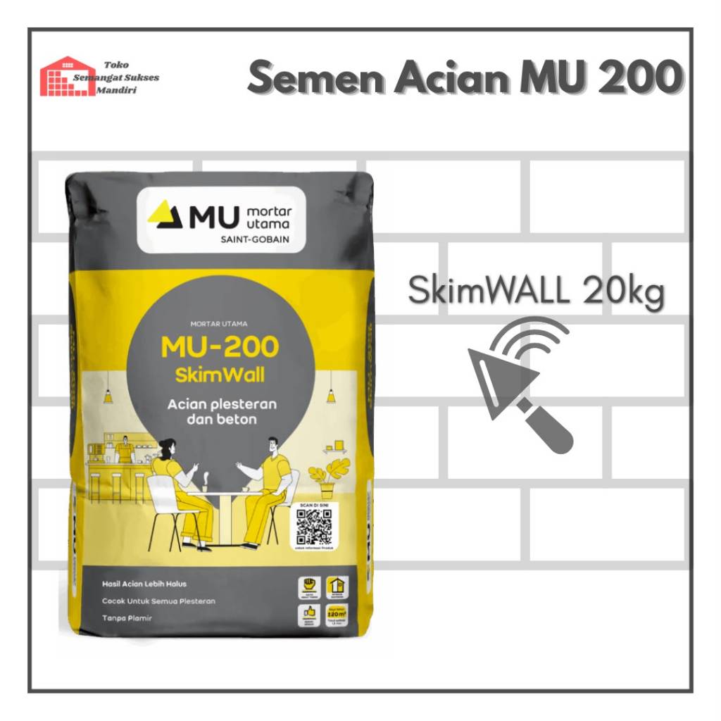 MU 200 [20KG]/MU 200 SEMEN ACIAN/SKIMWALL/ WARNA ABU
