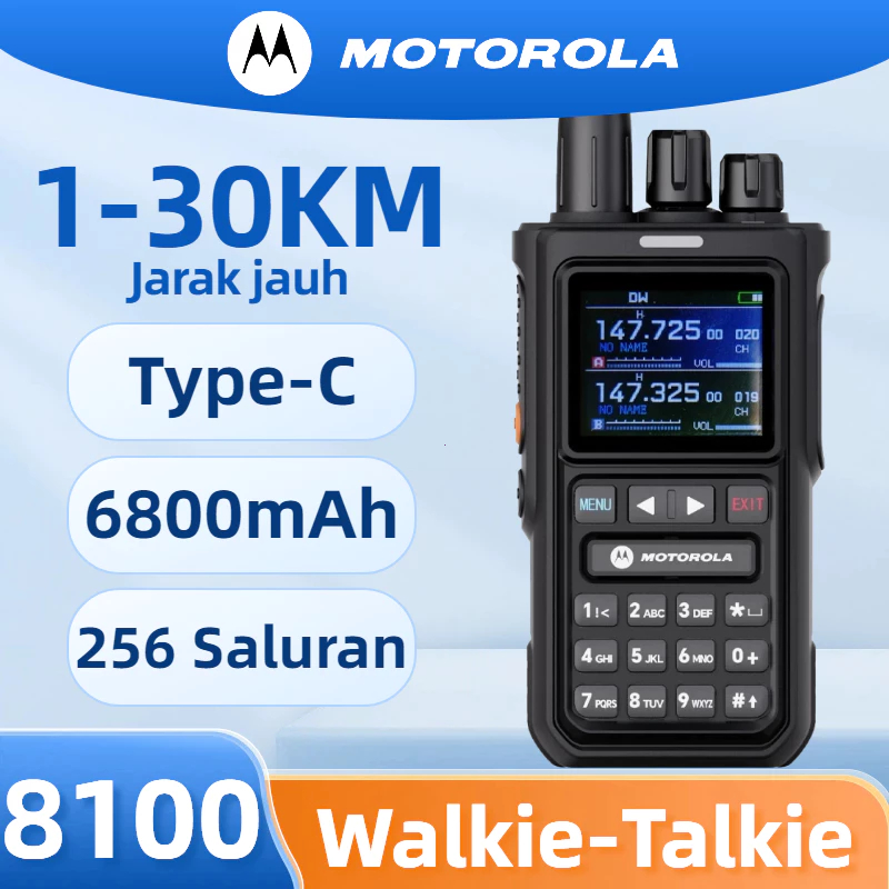 HT Motorola original Walkie Talkie HX-8100 15W jarak jauh 30KM FM Intercom NOAA 256 Saluran IP54 two