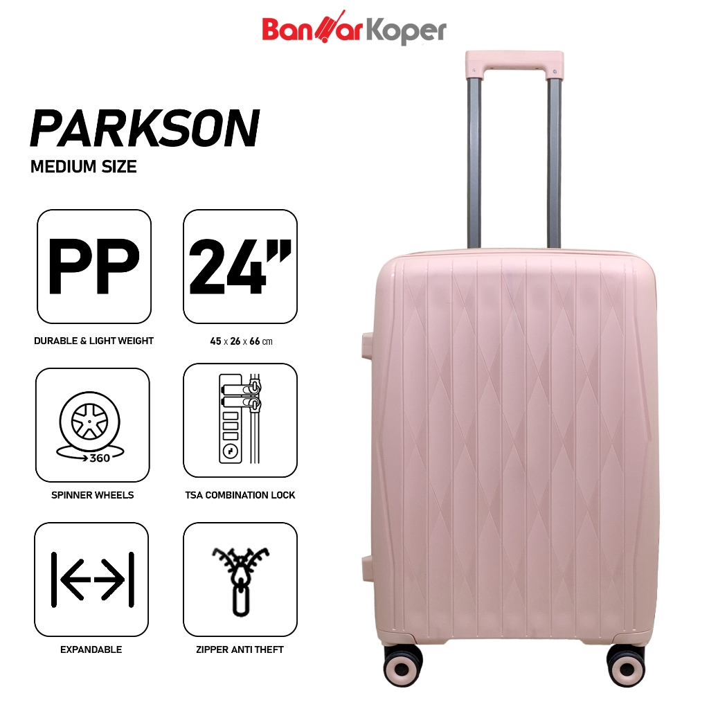 Parkson Koper 24 Inch Hardcase PP Anti Pecah Expandable TSA