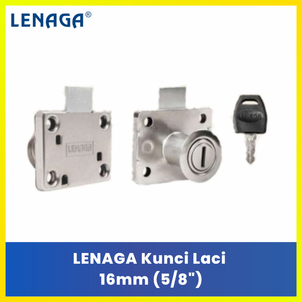 LENAGA Kunci Slot Laci Tanam Ukuran 16mm 5/8 Kunci Lemari Kayu Triplek