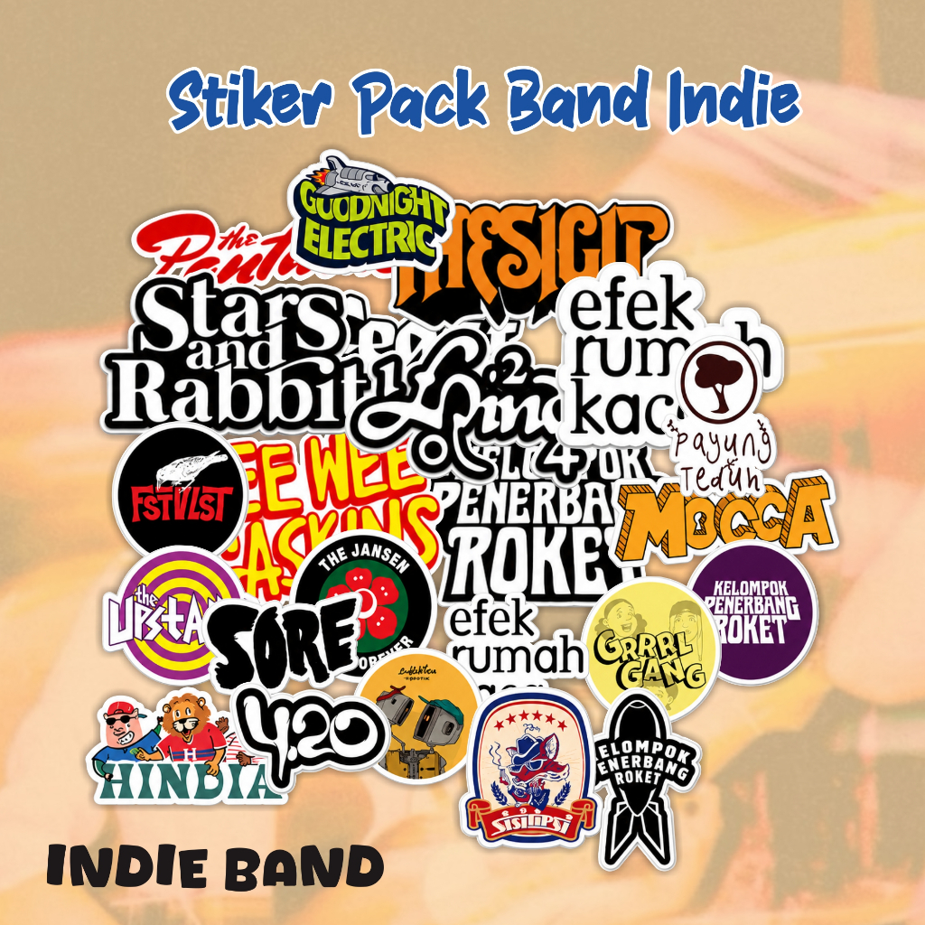 Stiker Pack Band Indie Tahan Air Free Cutting Desain