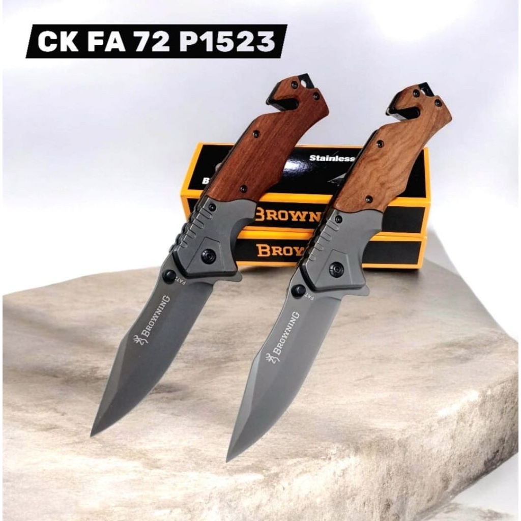 Pisau Survival Browning CK FA72 P1523 Stainless Steel Folding Knife Outdoor Camping