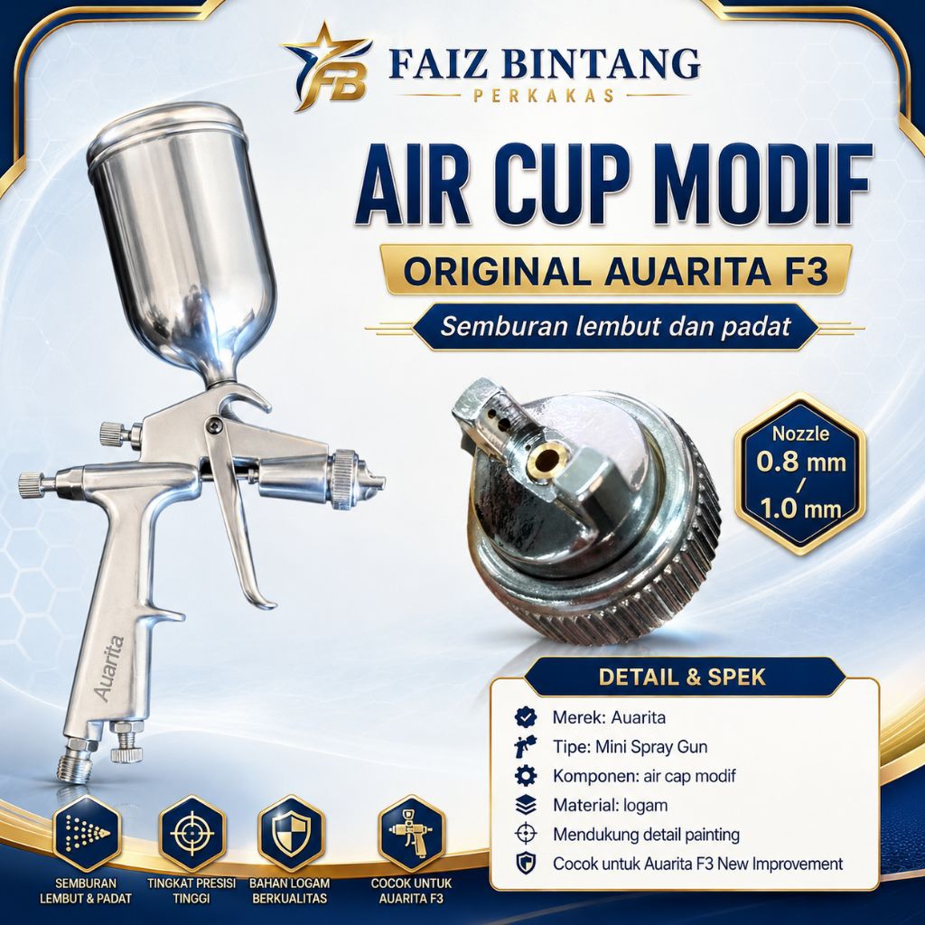 SPRAY GUN AUARITA F3 NEW IMPROVMENT ORIGINAL AUARITA MODIF Std