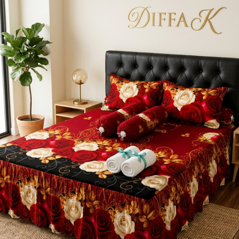 Sprei Rumbai Motif Kotak Aesthetic ukuran 180x200 160x200 120x200 free 2 sarung bantal 2 sarung guli