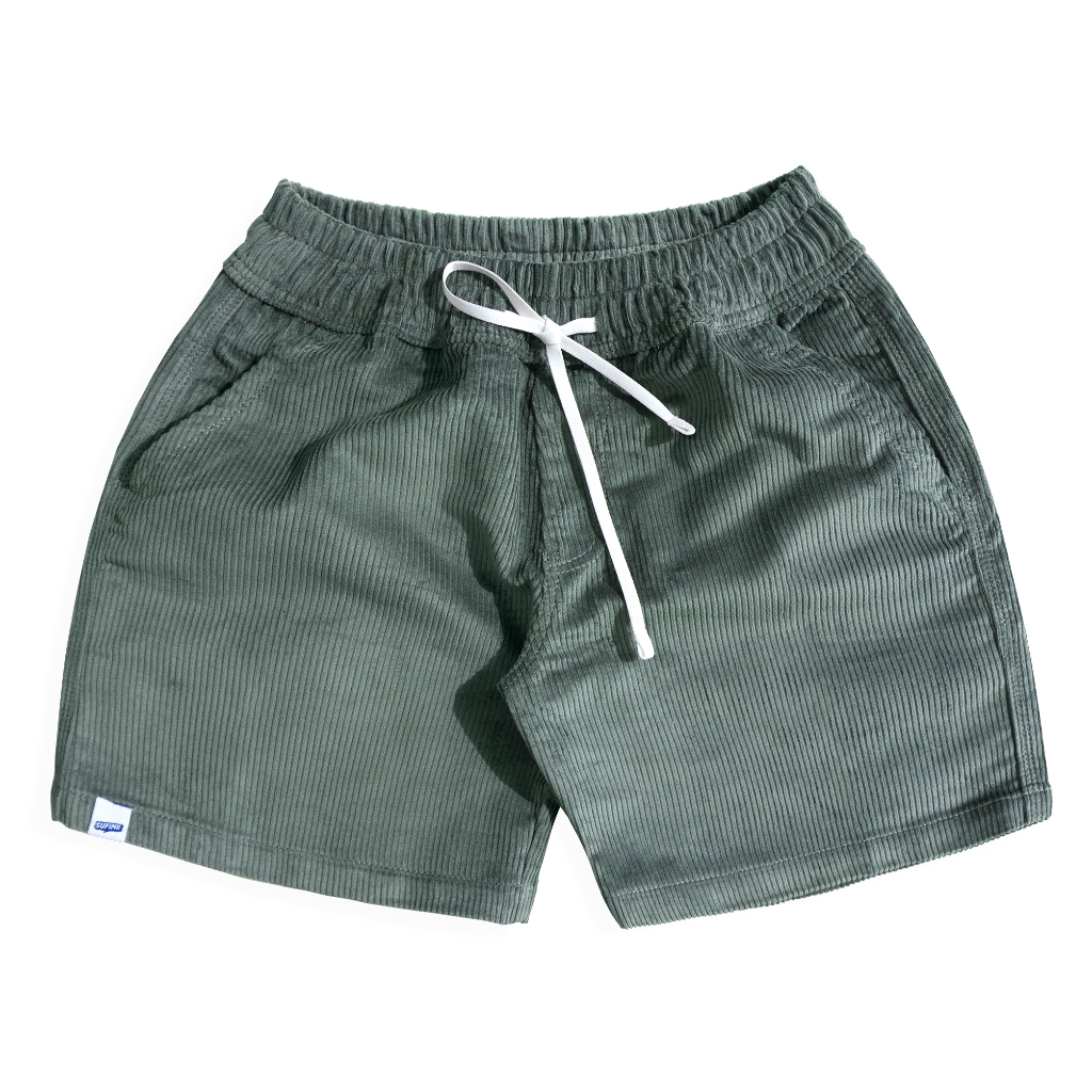 SUFINE-Shortpants Corduroy Sage Green Pria/ Celana Pendek Corduroy