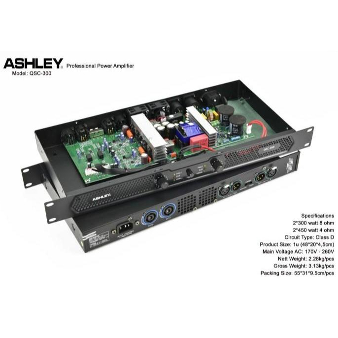 POWER AMPLIFIER ASHLEY QSC 300 ORIGINAL AMPLIFIER CLASS D
