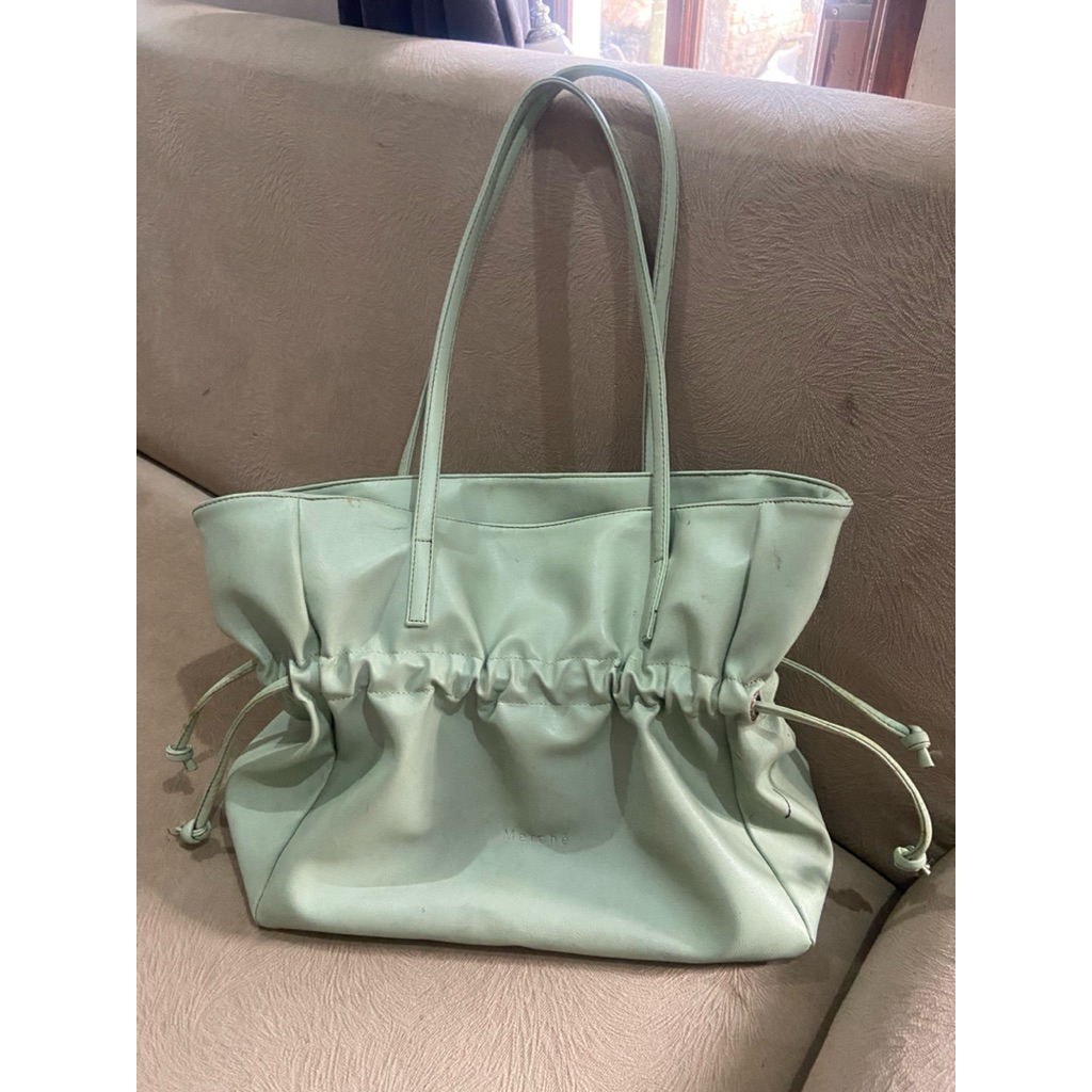 (preloved) Merche Tote Bag Serut Ori store Mint Green
