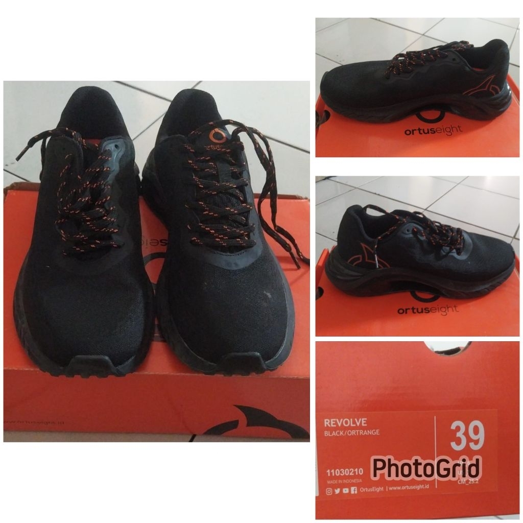 SEPATU DEWASA | SEPATU SNEAKERS ORTUSEIGHT | SIZE 39 | HITAM