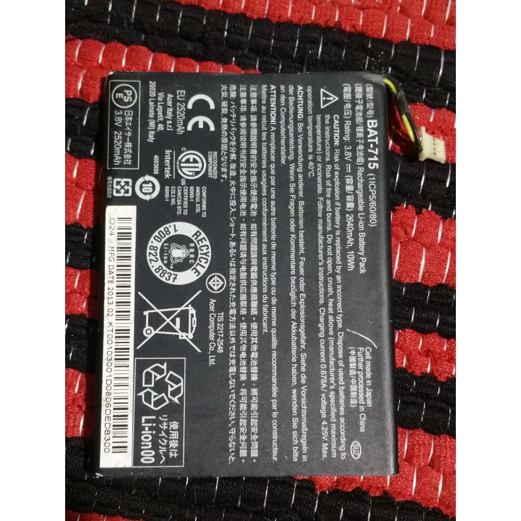 baterai tab acer BAT-715 ori