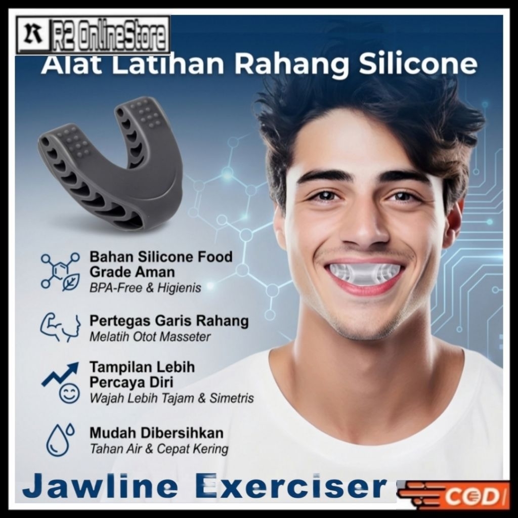 Jawline Exerciser Alat Latihan Rahang Silicone Jaw Trainer Mastic Ball - LV-6 - Black - Gray - White