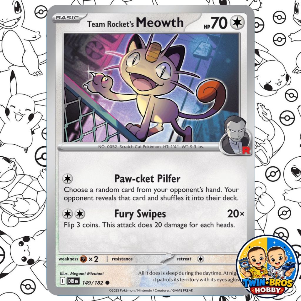 Meowth Tim Roket 149 - Kartu Pokemon TCG English/Inggris