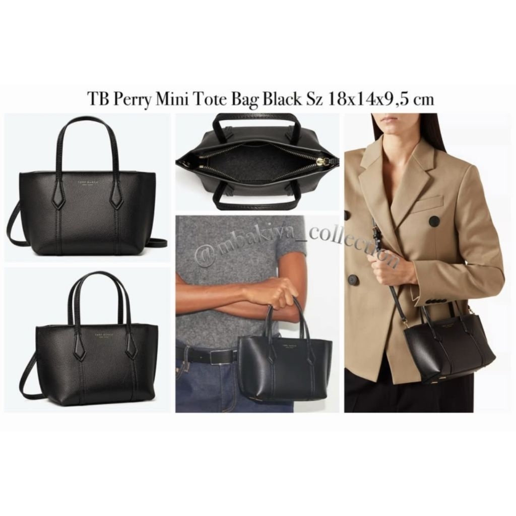 TB Perry Mini Tote Bag Black