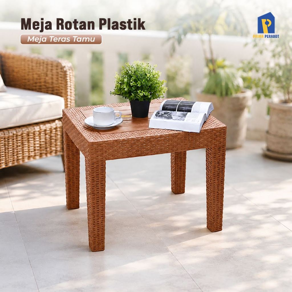 Meja Rotan Plastik Tabitha Meja Teras Tamu