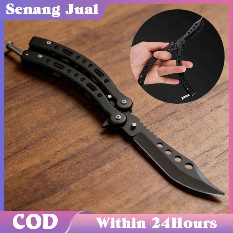 Mainan Dagger Tumpul CS Go Mainan Balisong Model Valorant Mainan Pisau Gamer Penggemar FPS