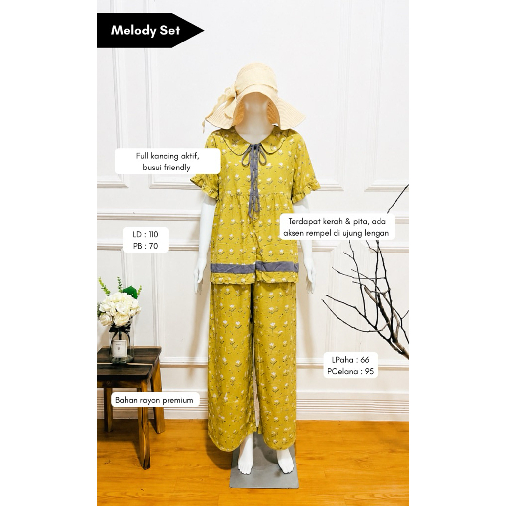 LITTLE ZEE | Gerai Al - Mecca Melody Set | Piyama Tidur Panjang | Rayon Premium
