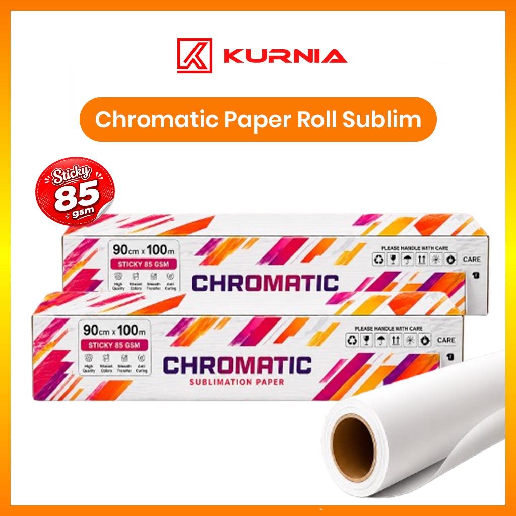 Chromatic Paper Roll Sublim Premium 85gsm | Kertas Sublim Berbagai Ukuran | Transfer Paper Roll Subl