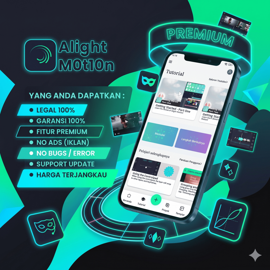 Tersedia Akun Private Alight Motion Premium 1 Tahun Full Garansi