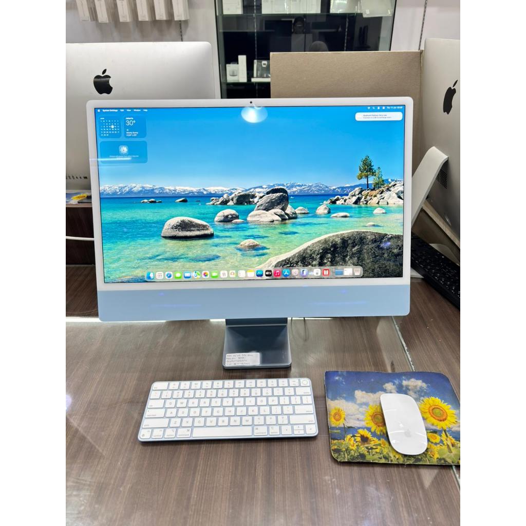 iMac 24inch M1 2021 A2438 Fullset M1 Ram 8GB Internal 256GB (8-core CPU/8-core GPU) Second Original