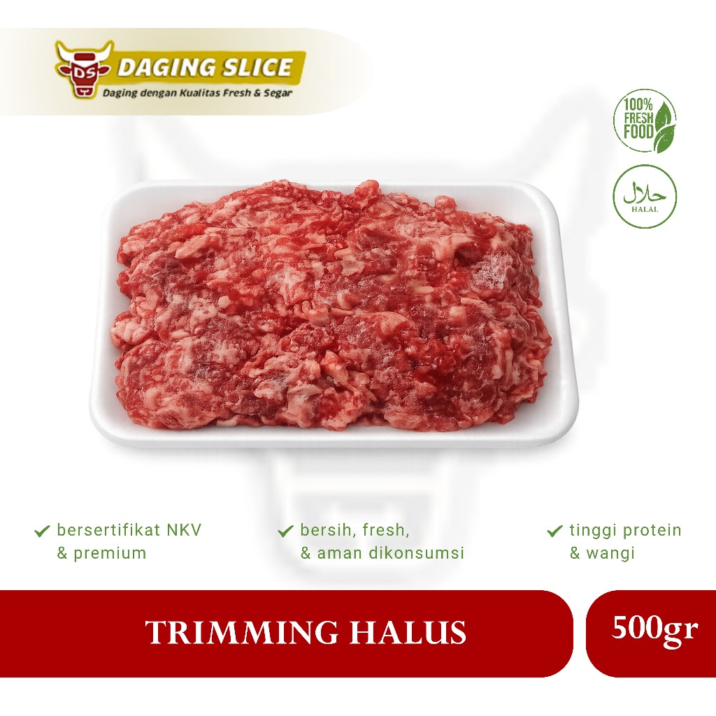 Daging Sapi Trimming Halus 500gr Tetelan Trim Mess Meat Bandung