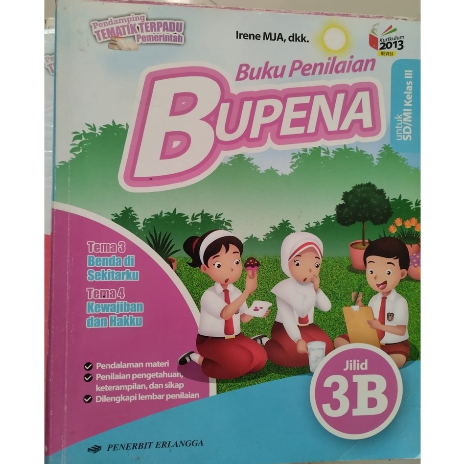 Buku bekas Bupena SD MI Kelas 3B kurikulum 2013 Revisi Penerbit Erlangga
