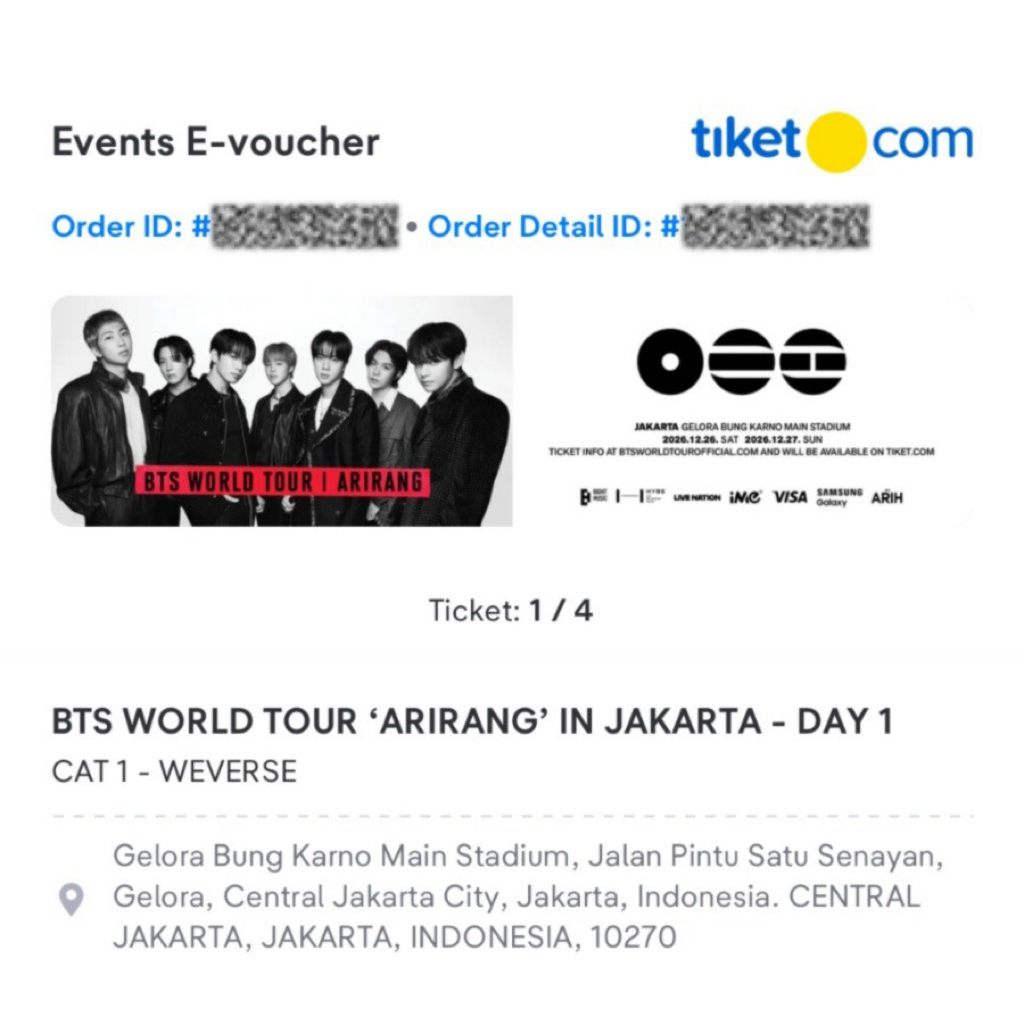 TIKET KONSER BTS ARIRANG JAKARTA DAY 1