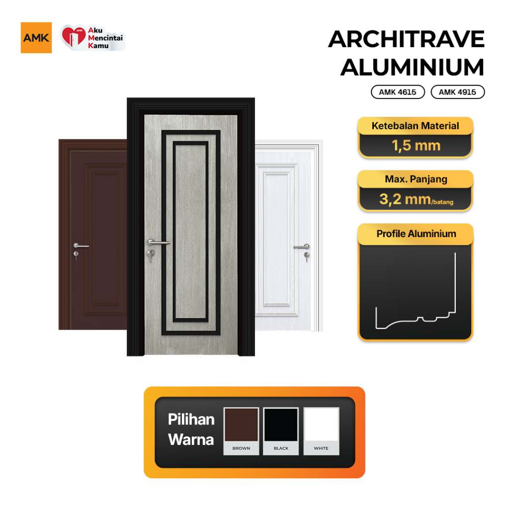 AMK Architrave Aluminium Profile Black, Aksesoris