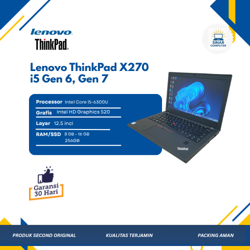 Lenovo X270 i5 Gen 6 Second Mulus