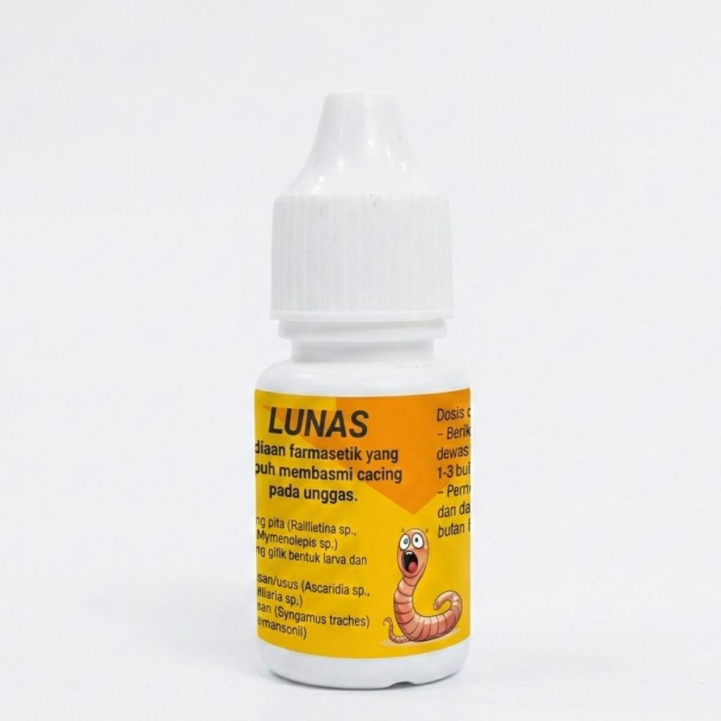 Lunas obat cacing pita Gilik cacing mata 10ml untuk ayam
