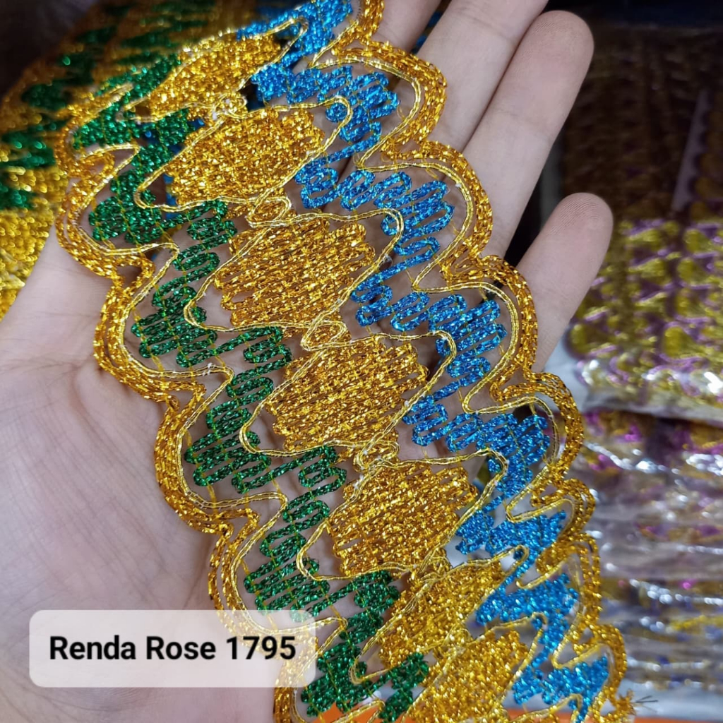 Renda Rose 1795 ROL Renda Baju Adat Hiasan Baju Pesta