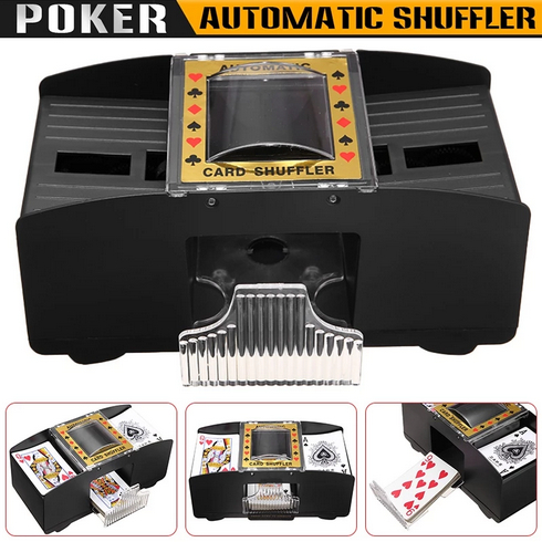 Pengocok Kartu Otomatis Electric Card Shuffler Poker Remi UNO 4 Deck Portable ABS
