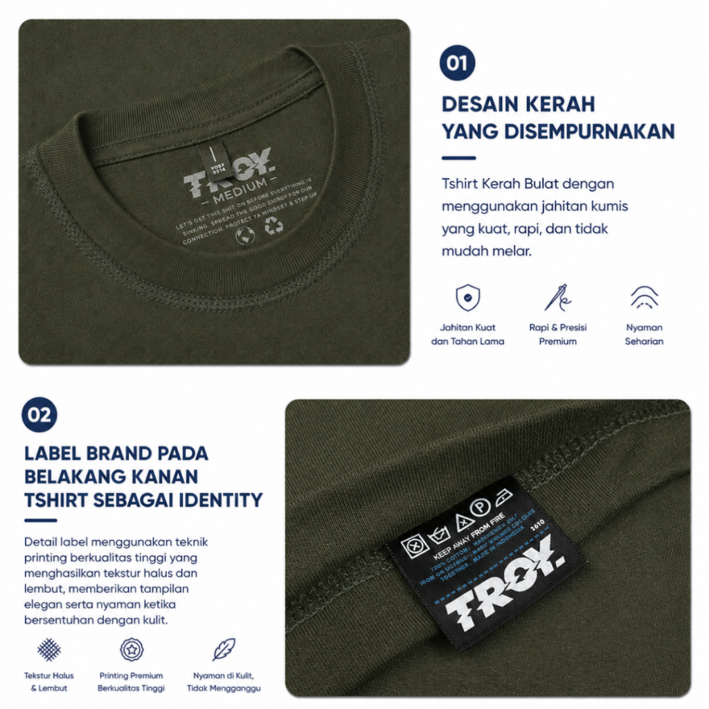 Troy Company Tshirt Army Green Fly Beyond - Kaos Pria Lengan Pendek Hijau Army MTD 3524