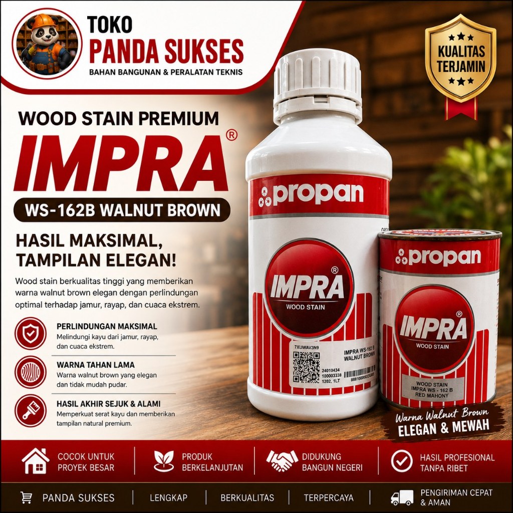 IMPRA WOOD STAIN 1 Liter PROPAN - Beragam Warna Kayu PLITUR KAYU