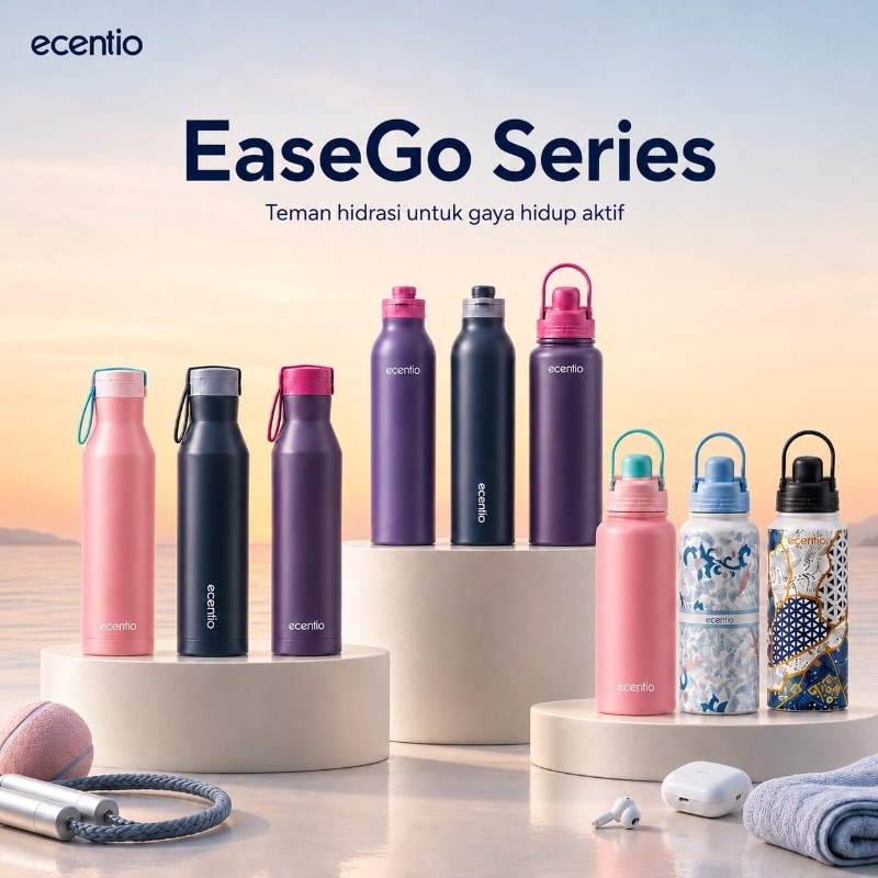 [Easego Tumbler] ecentio tumbler Stainless Vacuum 800ml/1L Outdoor Portable aesthetic Thermos Botol 