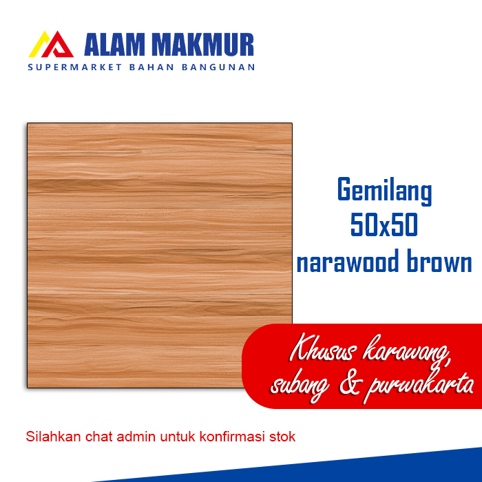Keramik 50x50 Gemilang narawood brown/keramik glossy