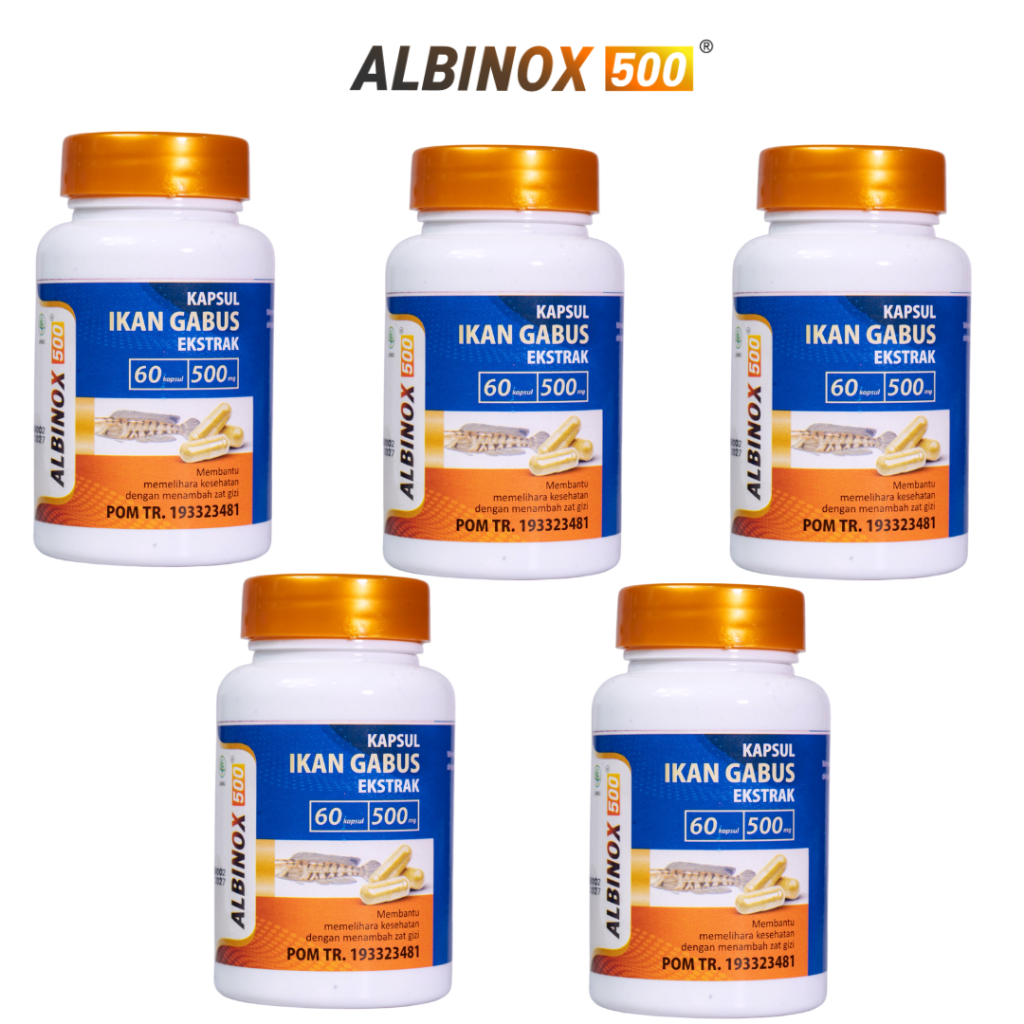 Albinox Ekstrak Ikan Gabus 60 Kapsul - 5 Botol