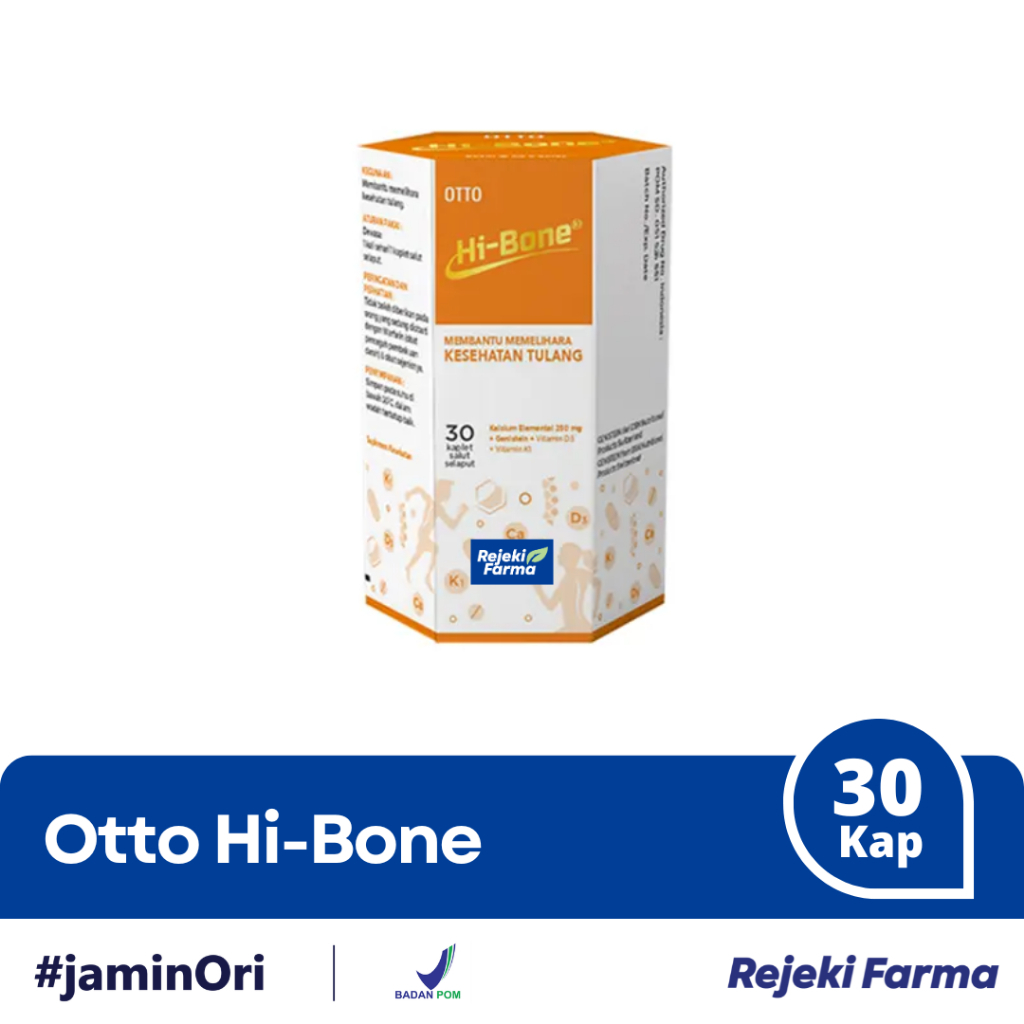 Hi Bone 300 mg Suplemen Kalsium Untuk Memelihara Kesehatan Tulang 1 Botol Isi 30 Kaplet Original Ott
