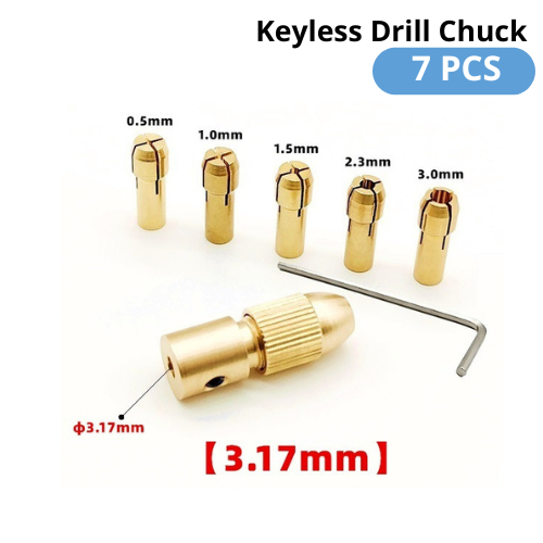 7 Pcs Chuck Mini 3.17mm Chuck Collet Kepala Bor Mini
