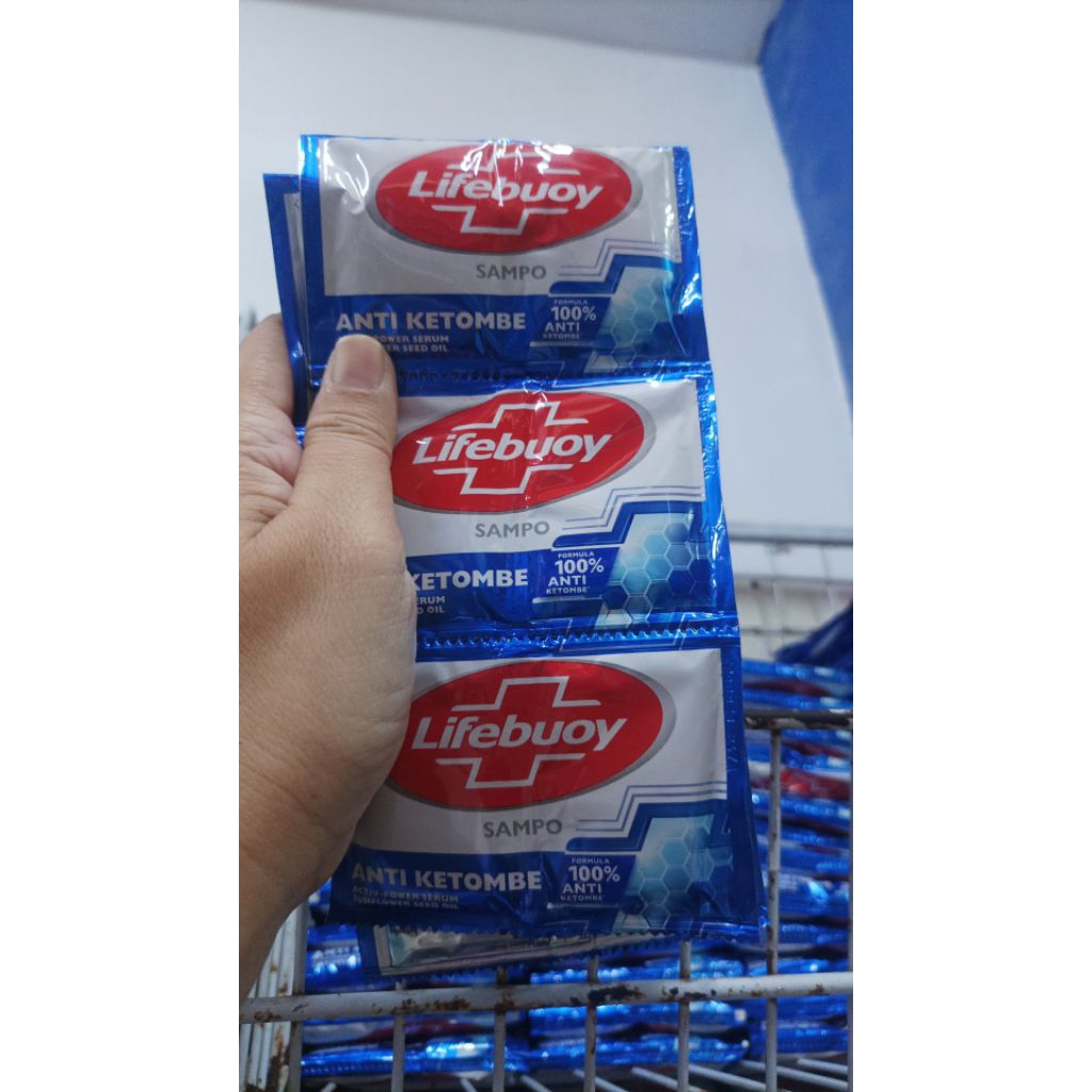 6PCS Lifebuoy Shampoo anti Katombe Shampo lifebuoy biru
