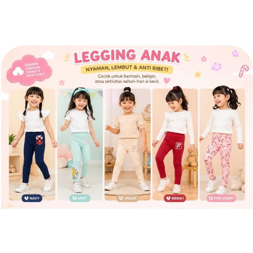 Legging Anak Branded Stocklot Uniqlo | The Children Place | Old Navy
