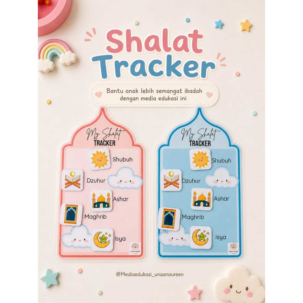 My Shalat Tracker Anak - Papan Checklist Sholat Harian Edukatif | Media Pembelajaran Ibadah Anak Mus