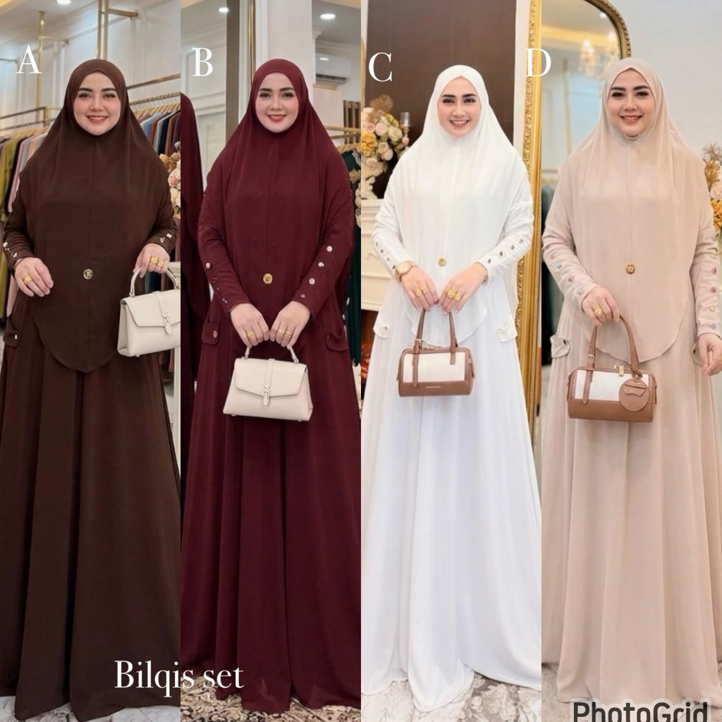 BILQIS SYARI  BY HIJAB IKA//SET HOMEY ZULAIKHA BY POPY (ORIGINAL) set kekinian/ set terbaru /cod / g