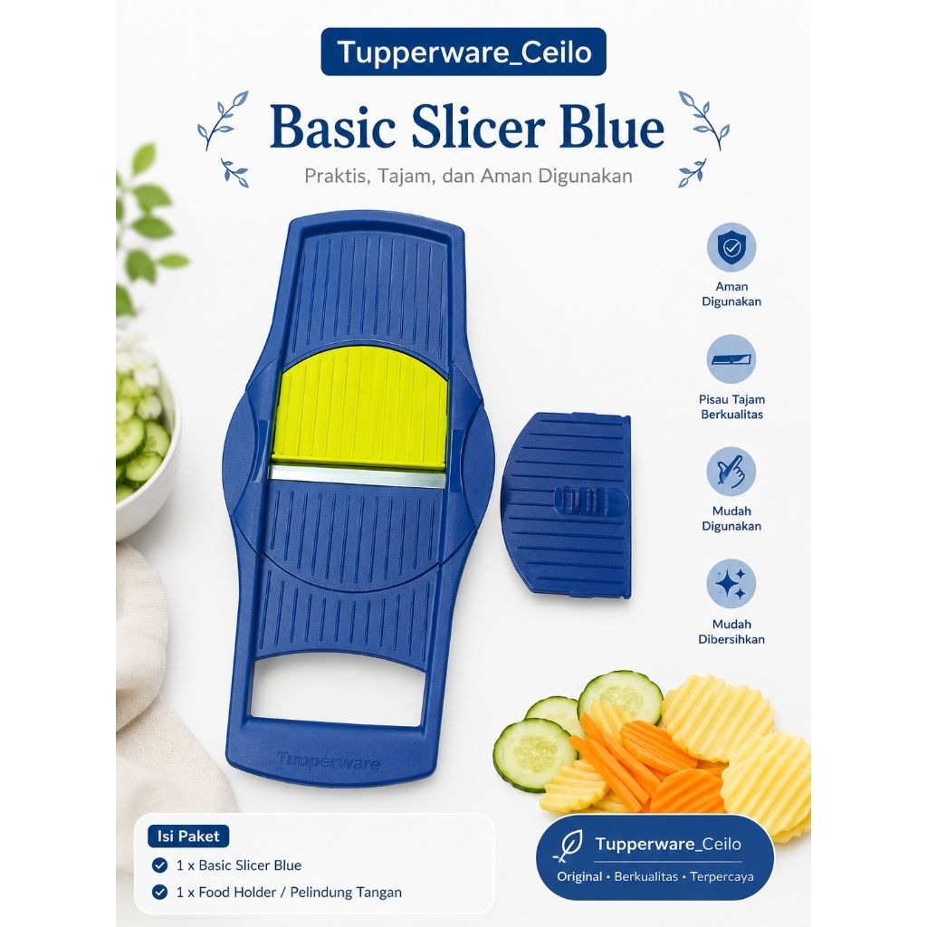 Basic Slicer Blue Tupperware (Dapat sesuai foto)