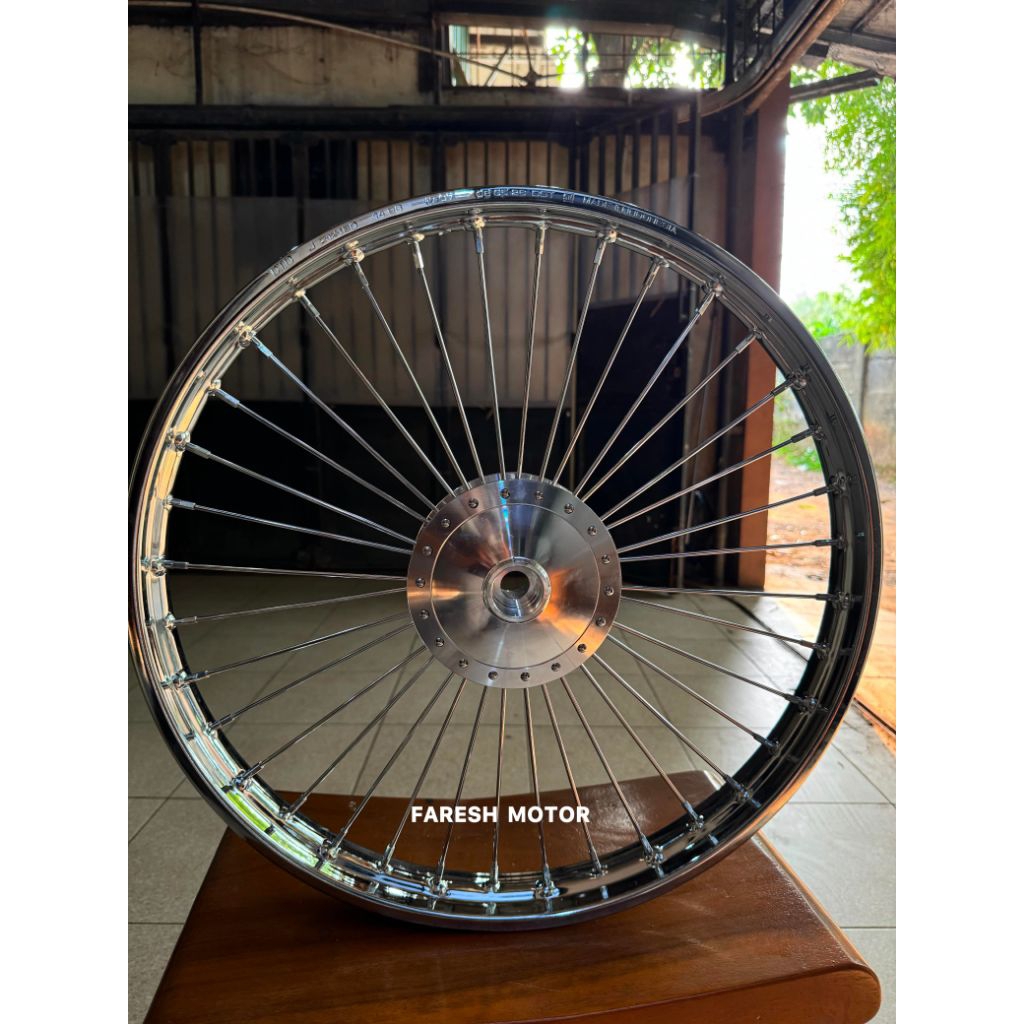 Velg Chopper Ring 21x160 rem tromol full chrome siap pakai