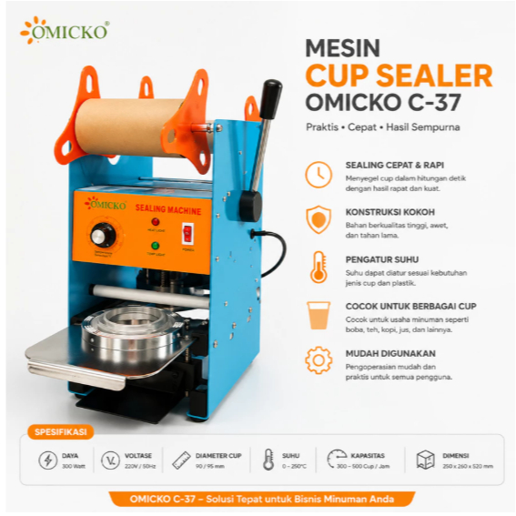 Alat Press Gelas Plastik Cup Sealer / Mesin Press Cup Sealer Omicko C 37