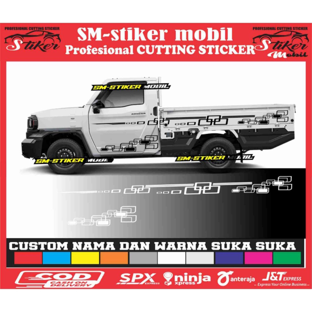 sticker variasi mobil hilux rangga stiker mobil hilux stiker cutting