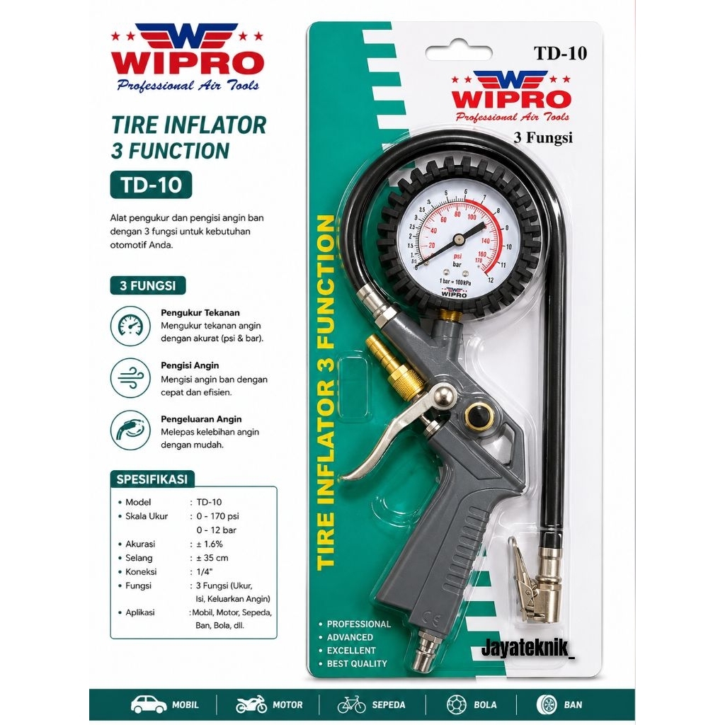 jaya teknik_Tire Inflator 3 Function (TD-10)