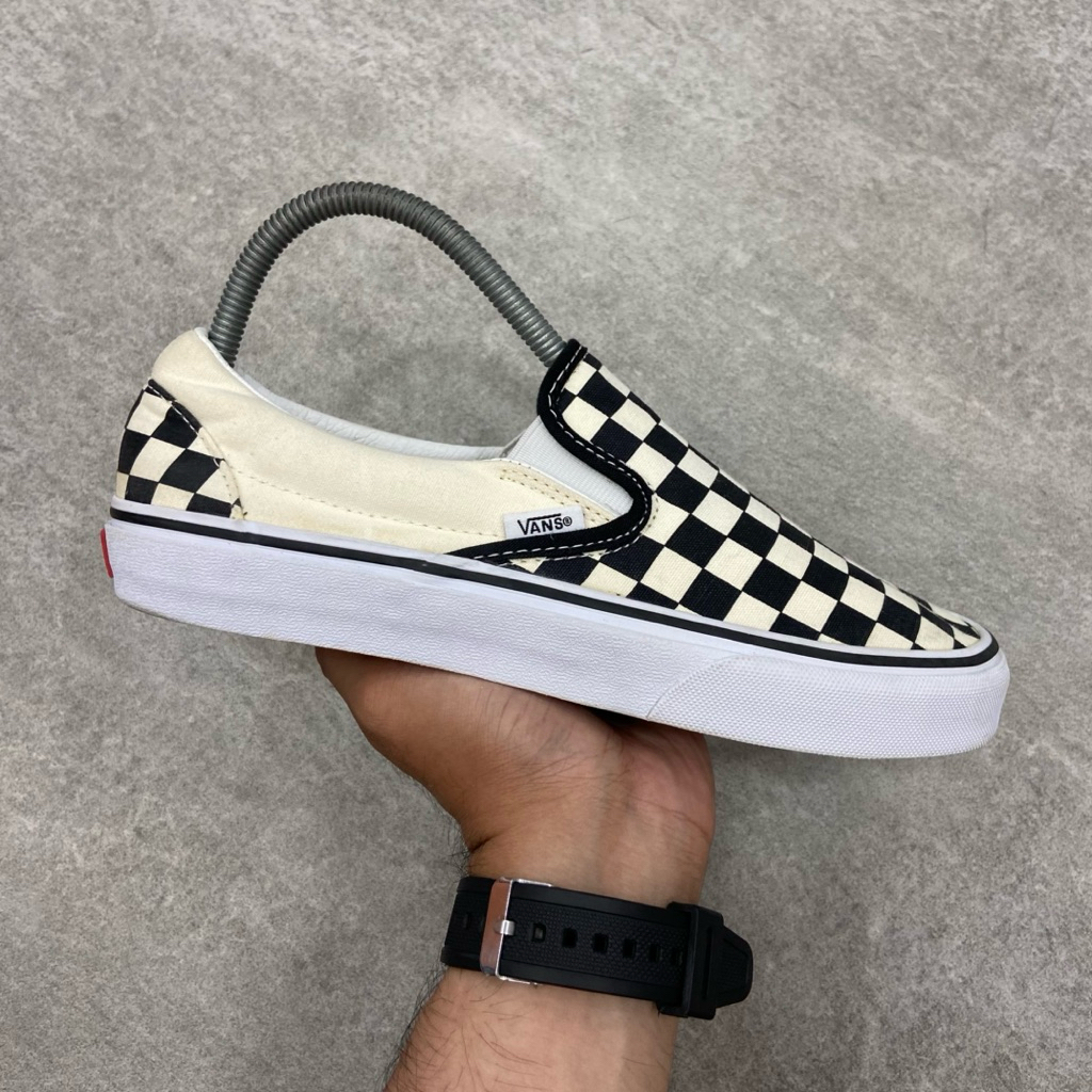 [Size 38.5] Vans Classic Slip On Checkerboard Black White Second Original Kondisi Mulus Nominus. Har