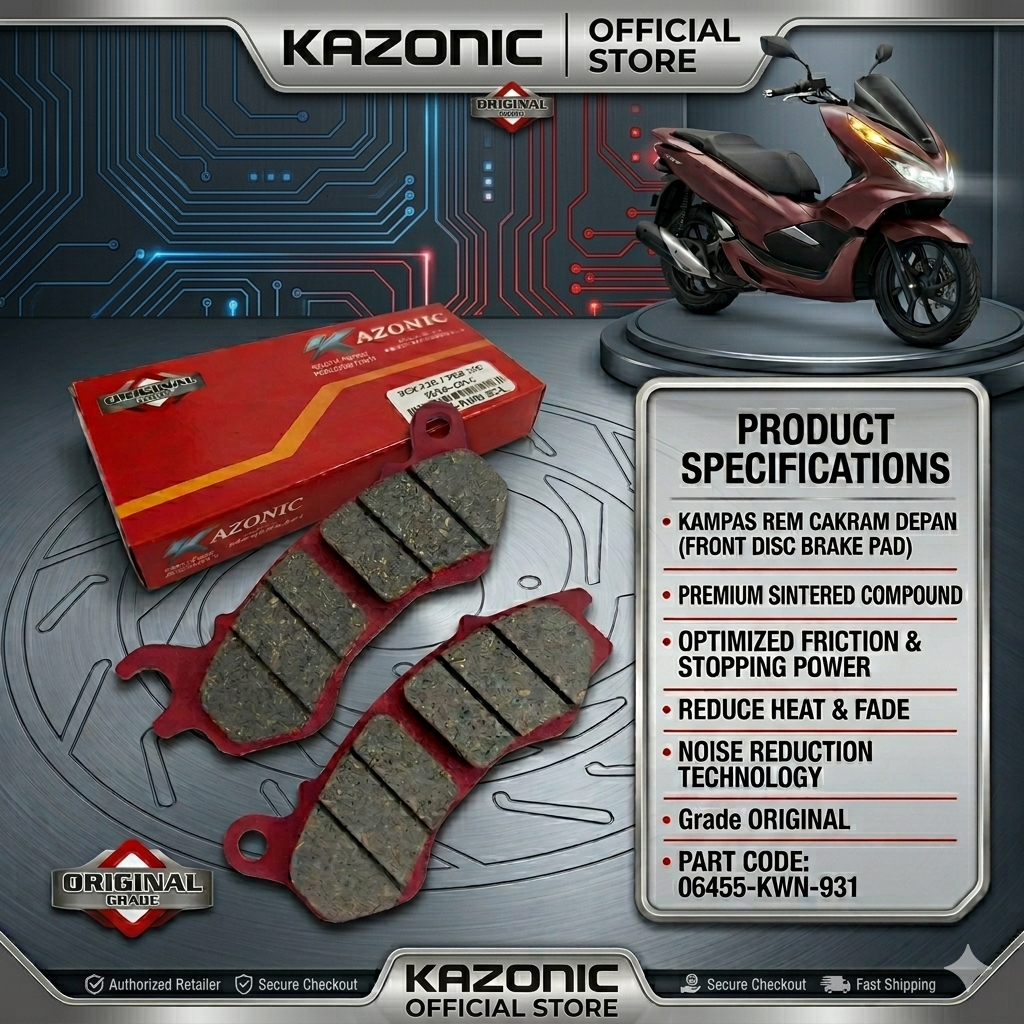 KAMPAS REM DISPAD HONDA PCX 125 CBU / PCX 150 CBU K36J ( KAZONIC )
