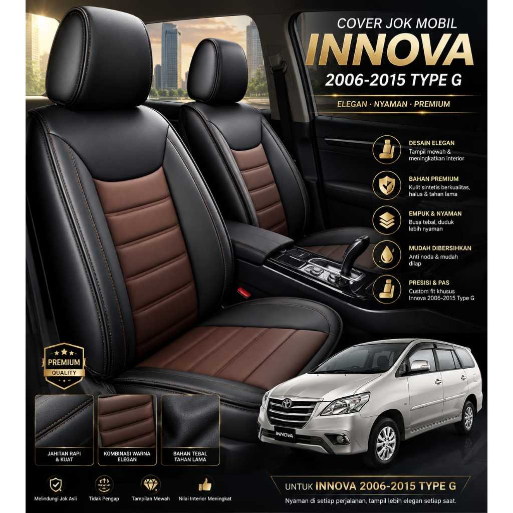 SARUNG JOK INNOVA 2006 - 2015 TYPE G ANTIAIR (FULL SET)